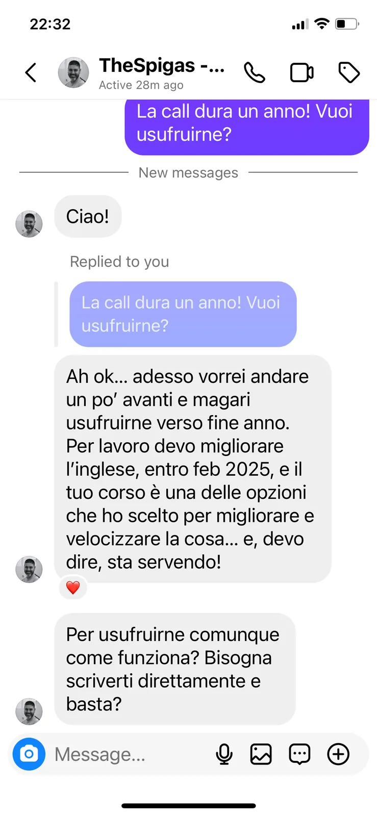 Messaggio di Marco Spiga