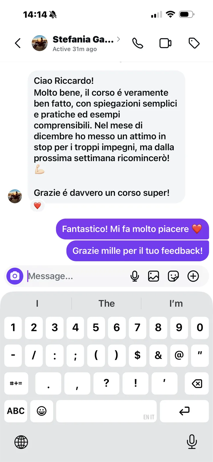 Messaggio di Stefania